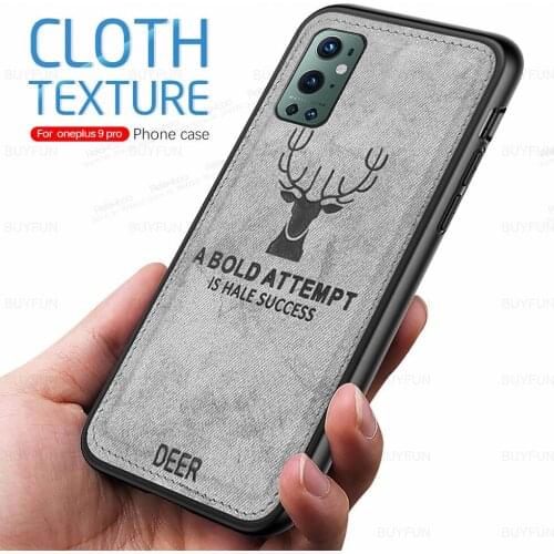 For Oneplus 9 Pro Case Cloth Fabric Phone Cover For Oneplus9 Pro 1+9Pro 6.7" Derr Pattern Silicone Frame Shockproof Coque Fundas