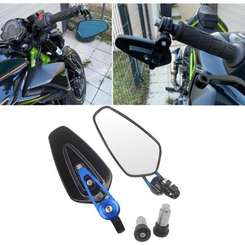 Universal 22mm 7/8" Motorcycle Bar End Rearview Mirrors For Kawasaki Yamaha Honda Suzuki BMW Ducati Aprilia Daytona 675