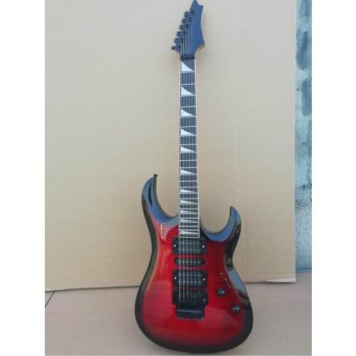 Top quality FDHQ-008 3TS color solid body 6 strings black hardware with tremolo electric guitar , Free shipping