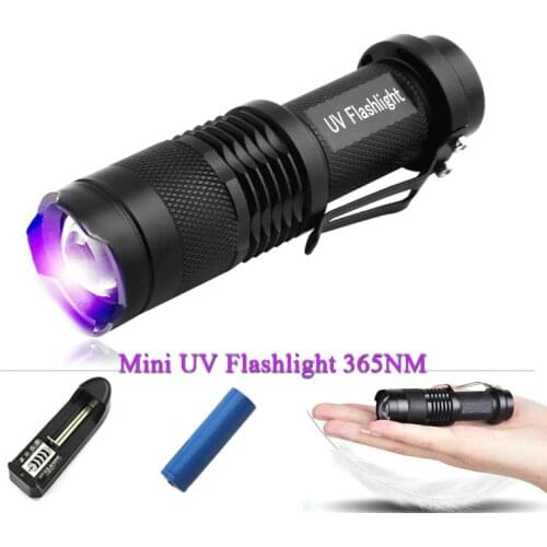High quality UV LED flashlight scorpion 365nm torch blacklight wavelength 395nm flashlight uv lamp torcia linterna hand light