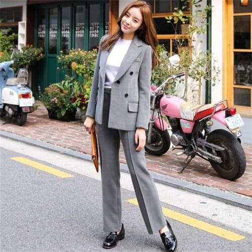 2017 spring and autumn womens new casual OL professional suit + loose suit trousers Two pieces / sets TB7153
