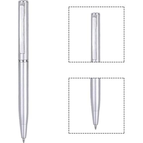 10cm Light Silver Ballpoint Pen Stationery Rotating Rotary Twisting Short Plastic Mini School Pen Style Supplies