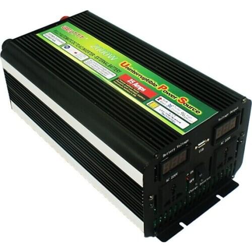 2000w dc 12v to ac 220v power inverter with ups charger LED display battery charge inverter price
