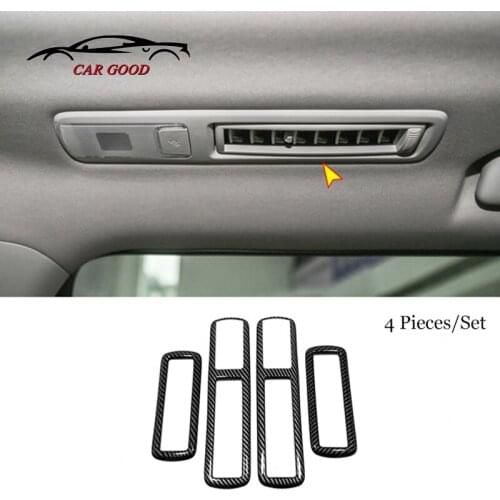 2020 2021 2022 ABS Carbon fiber Car Top Air conditioner outlet AC Vent switch decor Cover Trim for Toyota Highlander LHD Styling