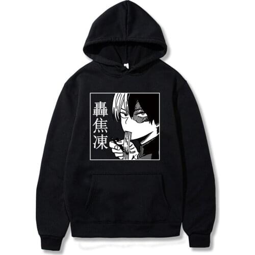 2020 Anime Boku No Hero Academia Shoto Todoroki Hoodies sweatshirt Japanese anime Streetwear Men Women Long Sleeve Tops hoodies