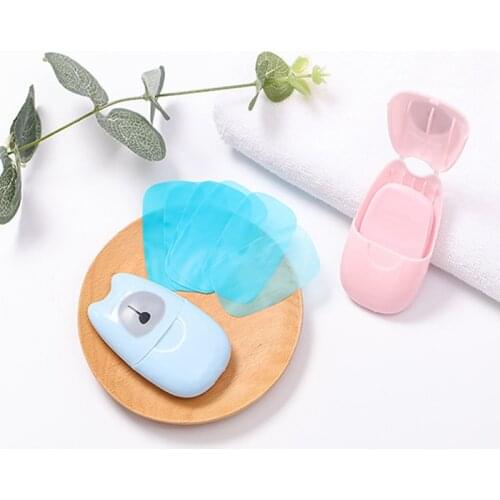 50Pcs Disposable Soap Paper Portable Cute Boxed Paper Soap Mini High Quality Scented Soap Slice Outdoor Travel Supplies