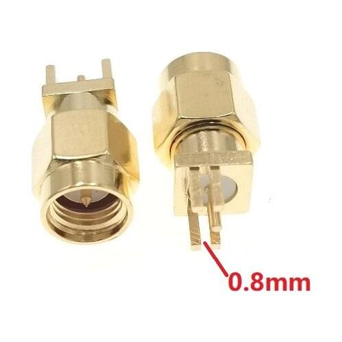 500PCS SMA Male PCB Edge Mount Solder 0.8mm'' RF Connector