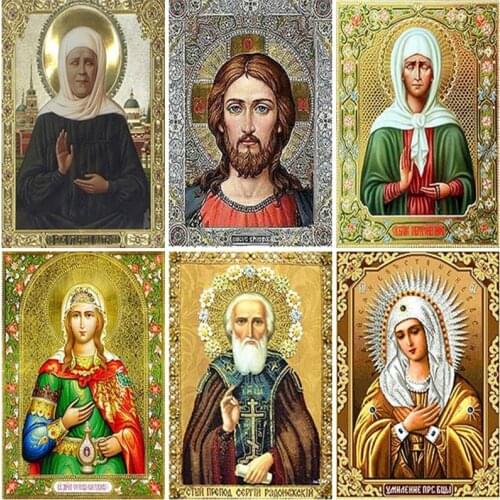 5D Diamond Embroidery Icon Religion Full Round Square Diamond Painting Rhinestones Cross Stitch Kits Art Mosaic Handicrafts Gift