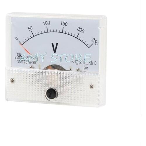 AC Analog Meter Panel 250V Volt Rectangle Meter Ammeters 85L1 0-250V Gauge 63mm x 54mm x 58mm