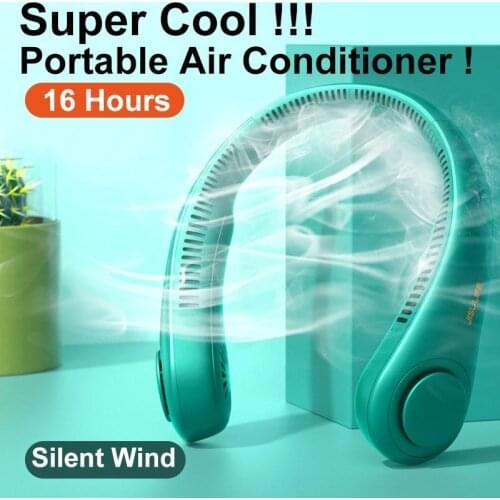 Airmsen Mini Bladeless Fan Neck Fan 5000 mAh USB Rechargeable Mute Sports 3-speed adjustable Portable Fans For Home Outdoor