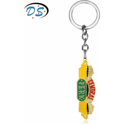 TV Show Friends Keychain Trinket Central Perk Coffee Time Key Chain Fashion Key Ring llavero chaveiro