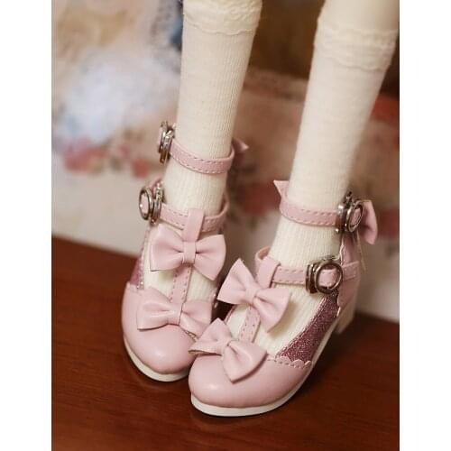D01-P314 children handmade toy 1/4 1/3 Doll Accessories BJD/SD doll Butterfly flash diamond retro princess shoes 1pair