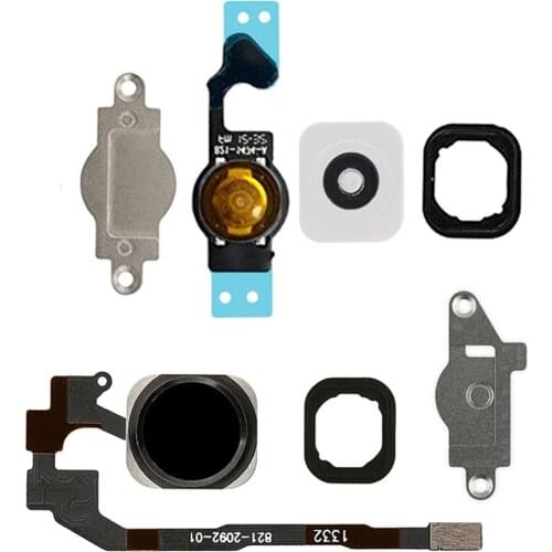 For iPhone 5C 5G 5S Home Button Menu Key Flex Cable With Rubber Ring and Metal Bracket