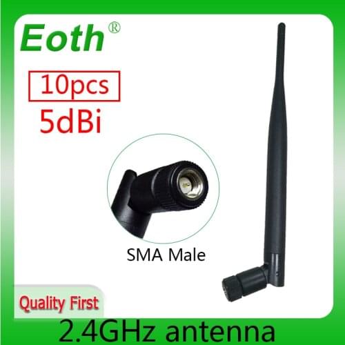 2.4GHz WIFI antenna 5dBi 10P SMA Male Connector 2.4 ghz Antena wifi antenna waterproof wi fi antenne for wireless wi-fi router