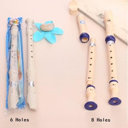 Qimei 8 Holes Soprano Descant Recorder Flute with Cleaning Stick German Fingering Chart for Kids Instrument Beginners