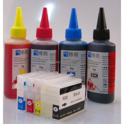 950 951 Refillable INK cartridge for HP Officejet Pro 8100 8600 251dw 276dw 8630 8610 8620 8680 8615 8625 + for hp Dye Ink 400ML