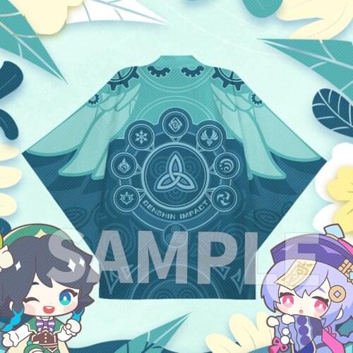 Game Genshin Impact Classic Element Sign Yukata Kimono Cloak Sleepwear Unisex Haori Cardigan Coat Chiffon Bathrobe Tops Cosplay