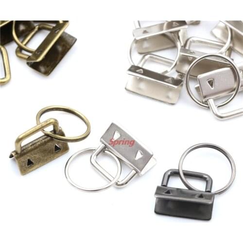 New 10Pcs Key Fob 25mm keychain Split Ring For Wrist Wristlets Cotton Tail Clip Hardware Accessories Wholesale key fob hardware