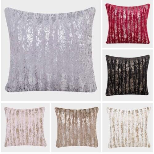 Meijuner New Plush Pillowcase Soft wool Gold Silver Furry Cushion Cover Square Waist Throw Pillow Cover Gifts Faux Fur MJ0016