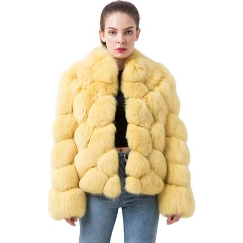 QIUCHEN PJ19098 2021 New arrival high quality real fox fur women winter jacket Thick fur fashion model Free shipping