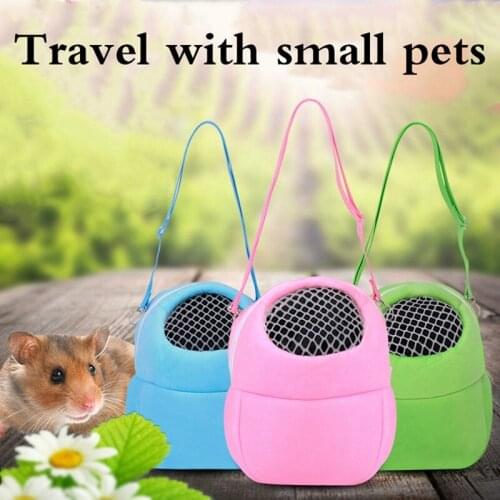 NEW Small Pet Carrier Hamster Chinchilla Portable Travel Warm Bags Guinea Pig Carry Pouch Bag Breathable Pet Cage Rat Leash