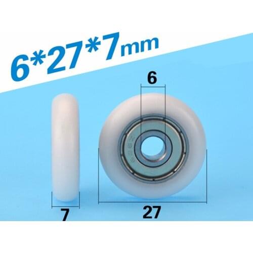 [R0627-7] 10PCS embedded bearing pulley package plastic bearing pulley windows small wheel nylon POM pulley R type 6*27*7mm