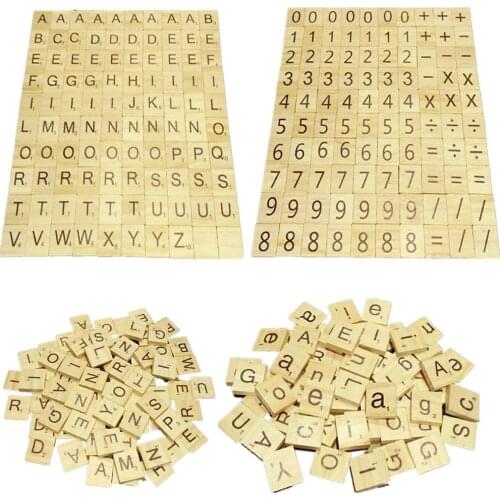 Hot Sale 100pcs/set Kids DIY Wooden Alphabet Crafts Educational Letters Craft Jigsaw Puzzles Toys For Children