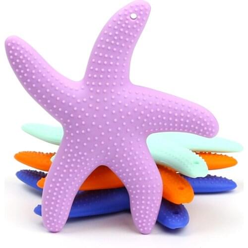 Cute Dancing Starfish Silicone Baby Teether BPA Free Silicone Teether Beads Chewing Baby Teething Pendant Tooth Training Toys