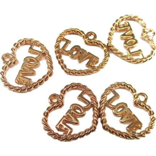 50Pcs Earring Connectors/Hollow Heart Shape/Zinc Alloy/Hand Made/Earring Findings for necklace earring jewelry making