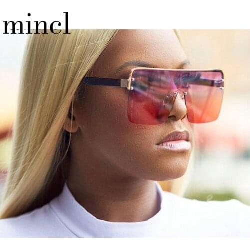 Oversize Sunglasses Women Flat Top One Piece Sun Glasses for Women Vintage 2019 Brand Designer Female Luxury Square SunglassesNX