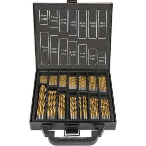 120pcs Titanium Coated Twist Drill Bit Set High Speed Steel 1.5-10mm Drill Bit for Metal Wood