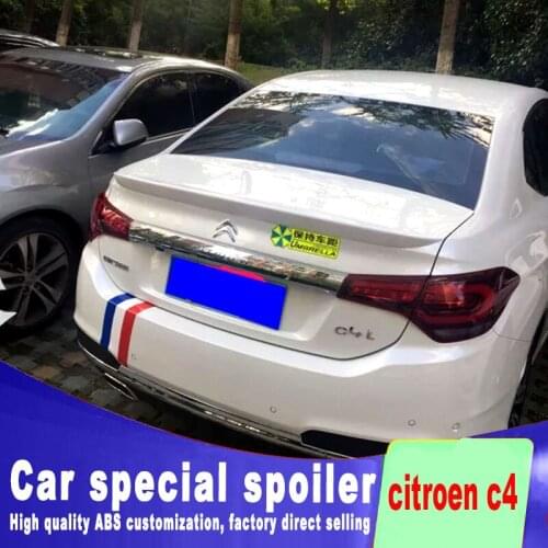 C4 for citroen c4 2012 2014 2015 2016 spoiler rear trunk rear wing spoiler by primer or any color paint ABS material