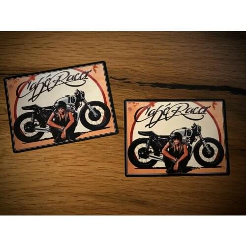 Cafe Racer Sticker Sexy Girl Biker Racing Tracker Scrambler Dirt Retro