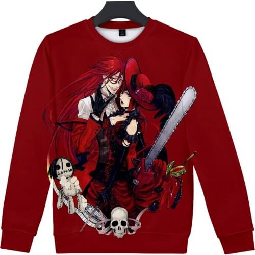 Black Butler Capless Hoodies Men/Women Aikooki New Fashion Harajuku Casual Round Neck Anime Hoodie Black Butler Sweatshirt