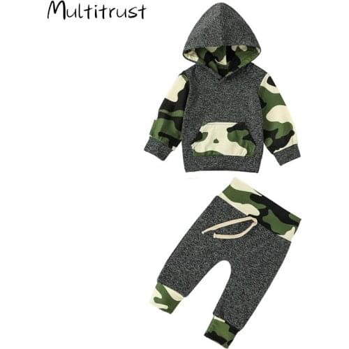 Newborn Toddler Hoodies for Boys Baby Tracksuit Pullover Tops+ Drawstring Pants Clothes Outfits Set