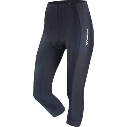 Wulibike Cycling Long Pants Womens Leggings Seven-minute pants Sponge Cushion Women Bicycle Sportswear Cycling Clothing Black