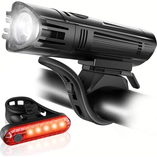 Bike Bicycle Light USB LED Rechargeable Set Mountain Cycle Front Back Headlight Lamp Flashlight