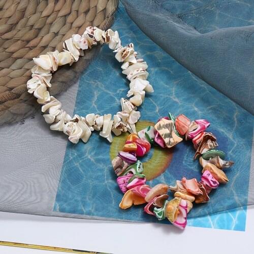 Womens Bracelet Fashion Elastic Broken Shells Charm Bracelet Beaded Bracelet Summer Bracelet Beach Shell Bracelet