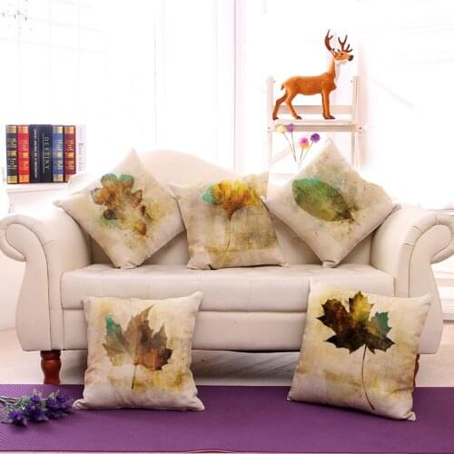 1 piece Creative Design Hand Painting Maple Leaf Pattern Seat hug pillow Cover Decorative Home Chair Throw Pillows Case 45x45cm