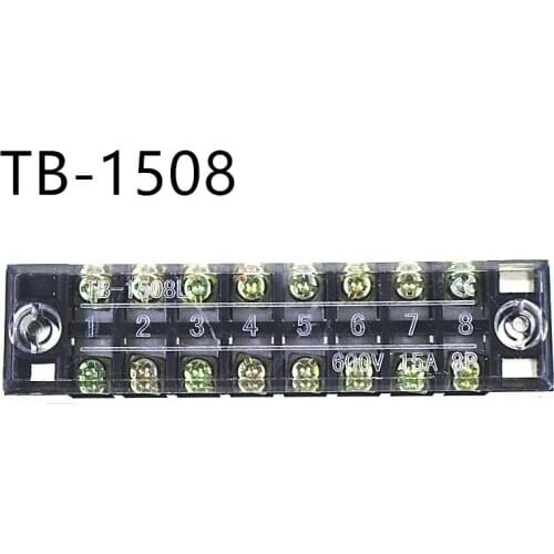 10Pcs Terminal blocks TB-1508(15A 8P) Patch panel Wiring row junction box