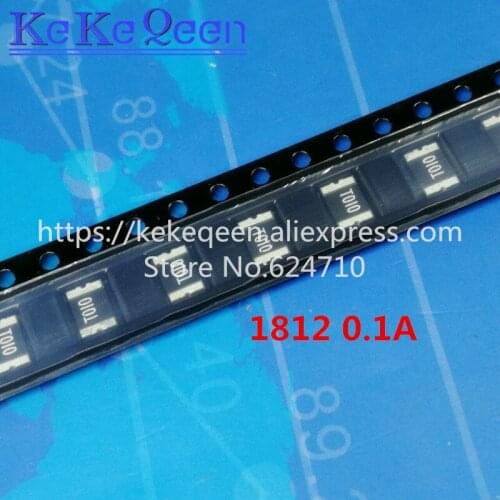 100PCS PTC FUSE 1812 010 0.1A 100mA 30V 60V SMT SMD PPTC SMD1812P010TF Resettable Fuses 1812L010 4532 4.5*3.2MM