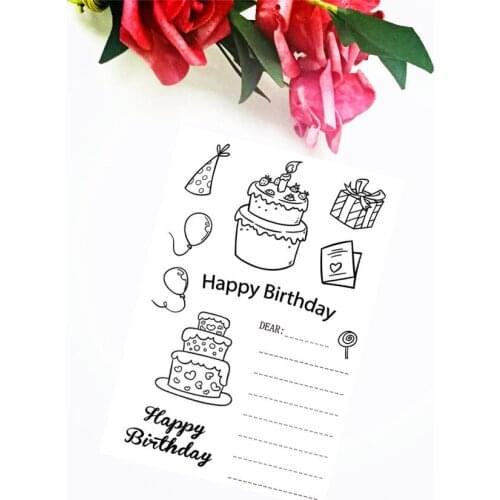 11x16CM birthday cake transparent seal clear stamps silicone seal roller stamps DIY scrapbook album / card production