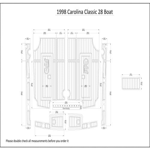 1998 Carolina Classic 28 Boat Swim Platform and Cockpit Pad EVA Teak Decking 1/4" 6mm