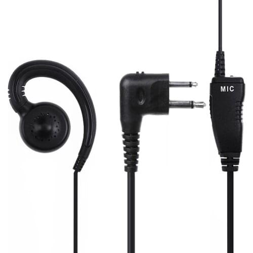 180° Rotatable 2Pin Headset Swivel EarHook Earpiece PTT Mic for Motorola GP300