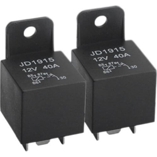 2Pcs JD1915 Automotive Relay 4-Pin 12V 40A GPS Car Truck Van Motorcycle Boat Anti-Theft Normally Closed Relay
