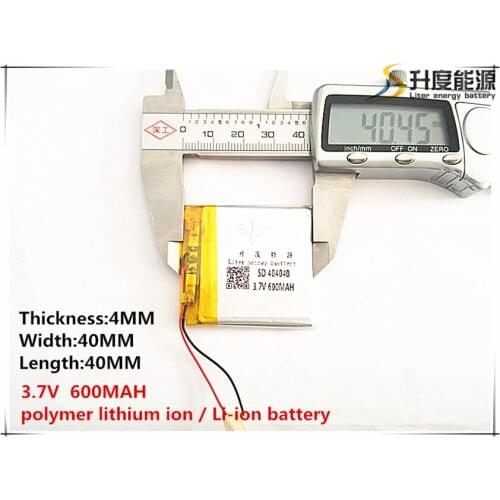 5pcs [SD] 3.7V,600mAH,[404040] Polymer lithium ion / Li-ion battery for TOY,POWER BANK,GPS,mp3,mp4,cell phone,speaker