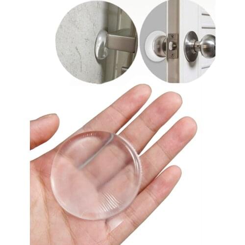 6pcs Transparent Wall Protector Door Handle Bumper Protective Plug Non-slip Self-adhesive Round Door Stop Muffler Door Stop