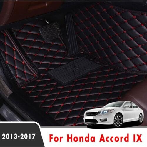 Car Floor Mats For Honda Accord IX 2017 2016 2015 2014 2013 Auto Interior Leather Carpets Custom Styling Parts Decoration Rugs