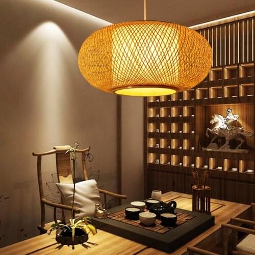 Bamboo Pendant Lights Chinese Antique Lantern Pastoral bamboo strip Restaurant Hotel Room Japanese Tatami pendant lamp zb63