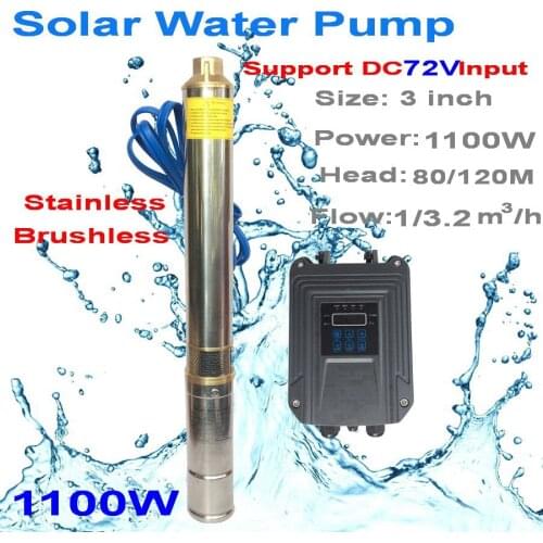 1100W 72V DC centrifugal pump solar water pump 3FLD3.2-120-72-1100 Max water head height 120m